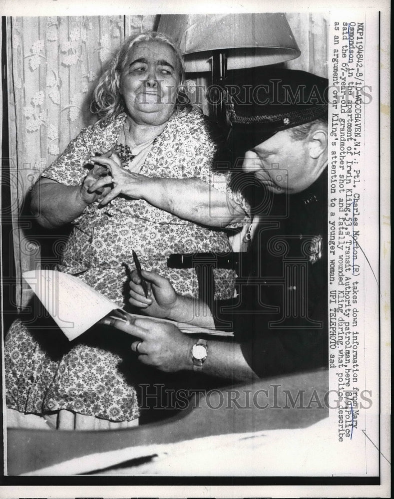 1959 Police Officer Charles Morton with Woman who Shot Someone - Historic Images