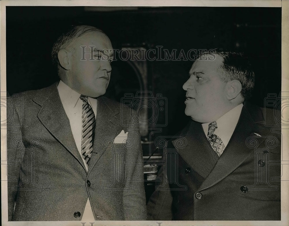 1939 Press Photo Mayor La Guardia Of New York &amp; Sec. Of War Harry Woodring Talk - Historic Images
