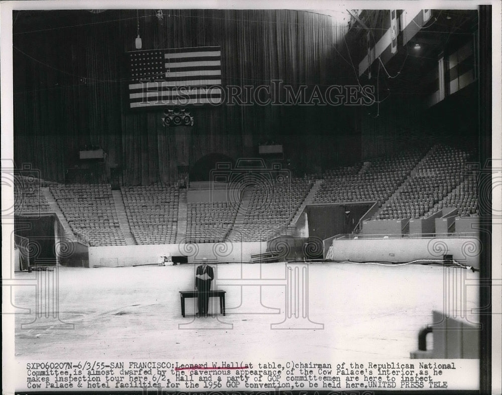 1955 Press Photo Leonard Hall Chairman of Republican National Committee - Historic Images