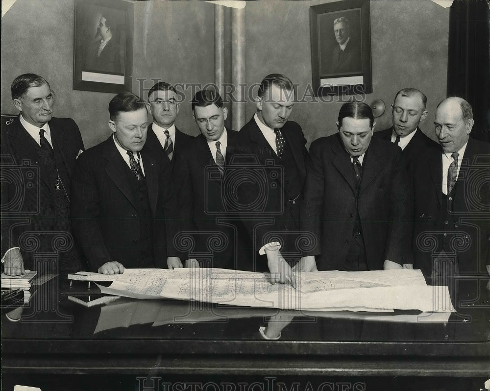 1928 Press Photo Health Officers of Indiana Cities discuss drinking water Supply - Historic Images