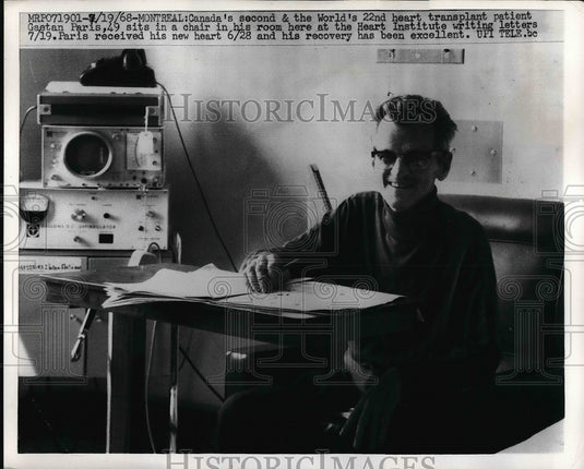 1968 Canada's 2nd Worlds 22nd Heart Transplant Patient Mr Paeis - Historic Images