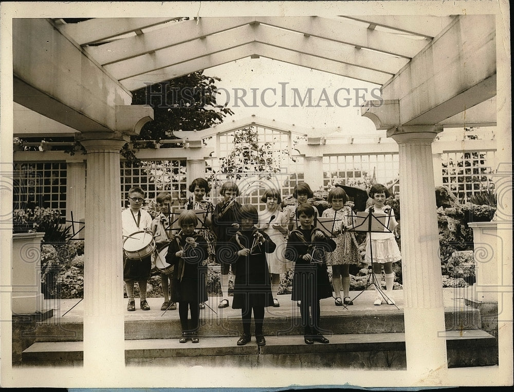 1928 Press Photo Mt St Mary&#39;s in NY small children band members - nea51577 - Historic Images