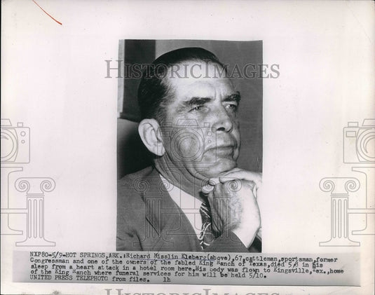 1955 Businessman & Former Senator Richard Misslin Kleberg Dies - Historic Images