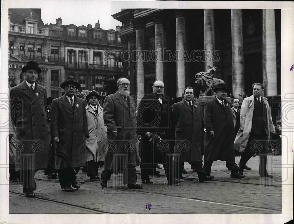 1948 Belgium Premier Paul Henri Spaak Leads May Day Parade - Historic Images