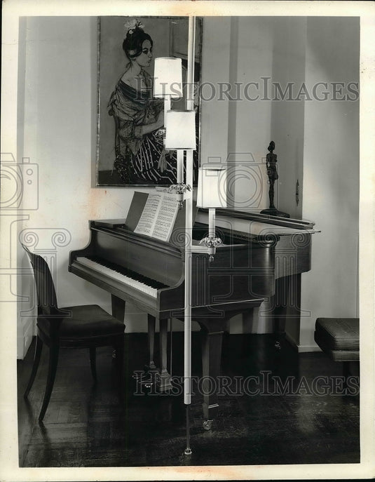 1961 View Of Piano With Music Notes  - Historic Images