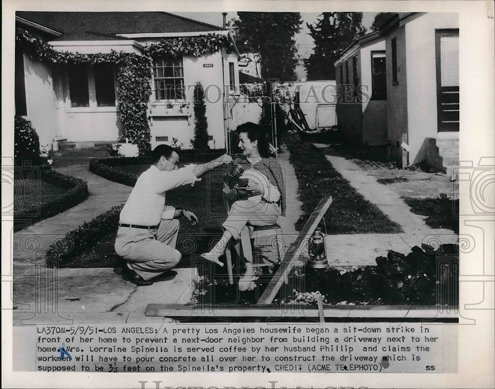 1951 Los Angeles housewifeMrs L Spinella & her husband  - Historic Images
