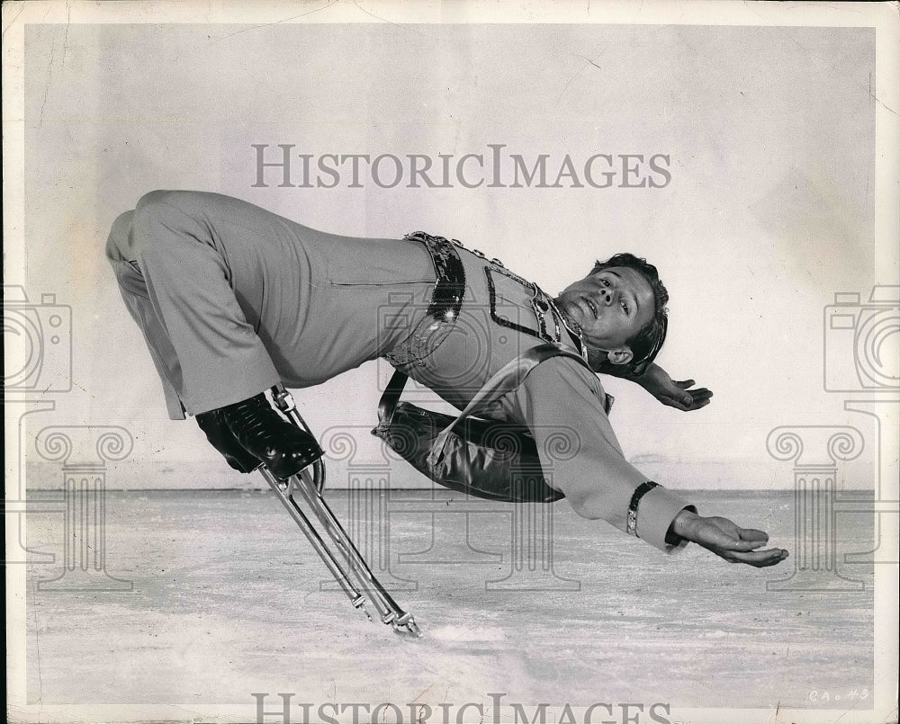 1949 Press Photo The Parachutists Ice Capades Charlie Slagle - nea52381 - Historic Images