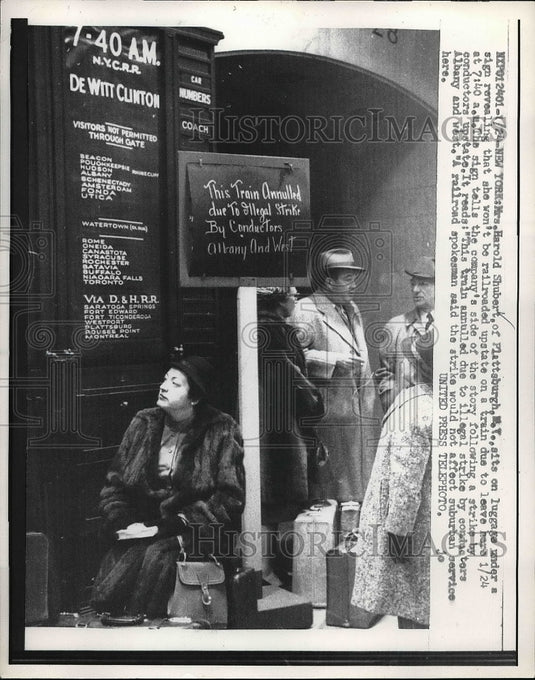 1958 Press Photo Harold Shubert of Pittsburgh Railroad Strike - nea52562 - Historic Images