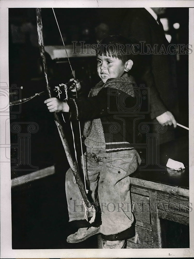 1937 Billy Doe after being found by police on waterfront  - Historic Images