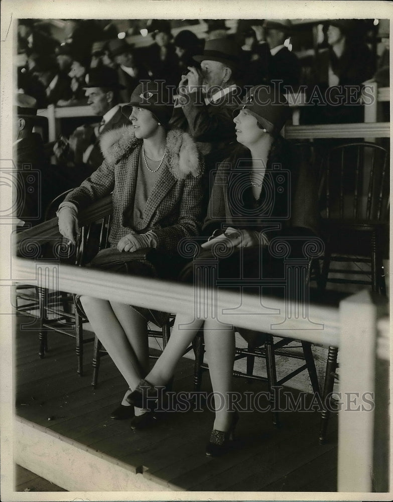 1928 Ms. Florence Loow and Mrs. E. Livingston Burrill at the races - Historic Images