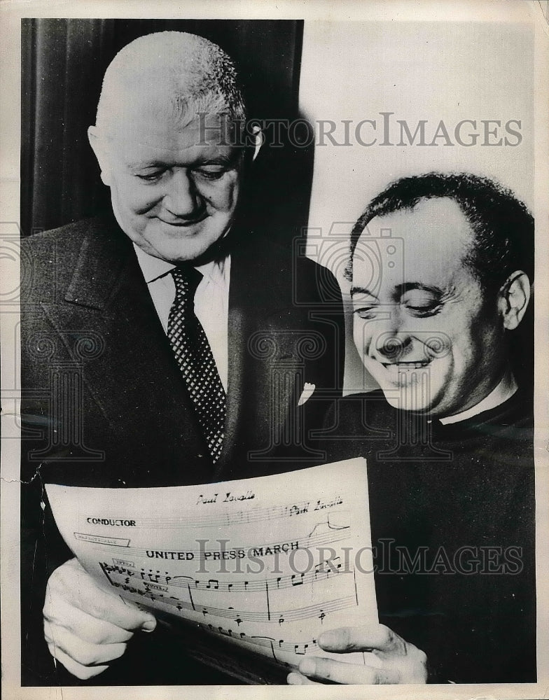 1952 Hugh Baillie, pres. of United Press Association, &amp; Paul Lavalle - Historic Images