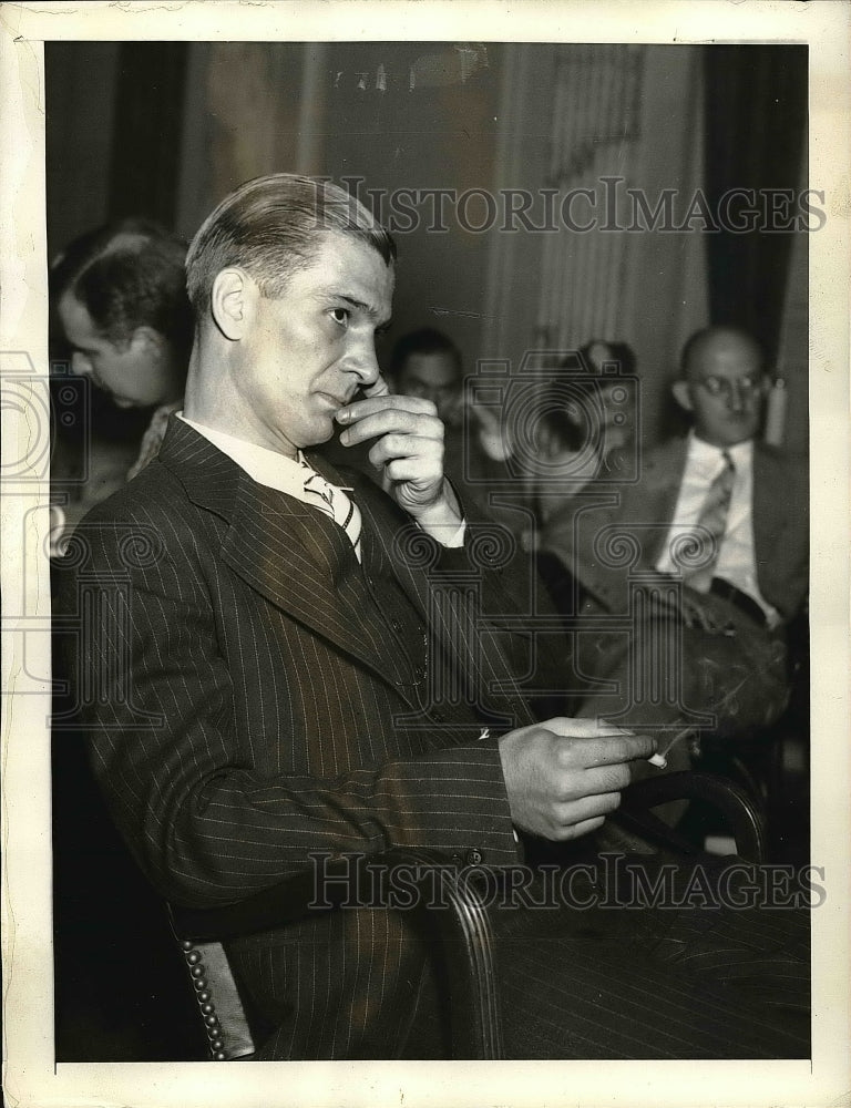 1938 Press Photo Republic Steel Corp. Worker Harold F. Vargo Before Strike - Historic Images