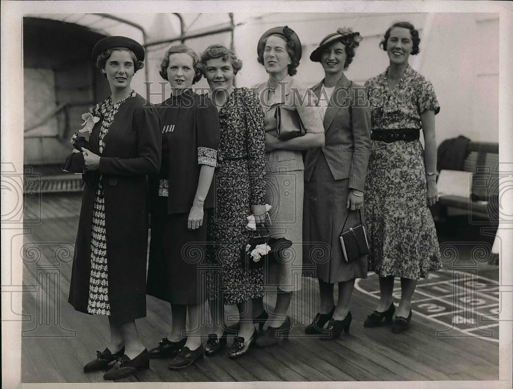 1937 Press Photo Miss K Stammer, Miss F James, Miss J Ingram, Miss M Lumb - Historic Images