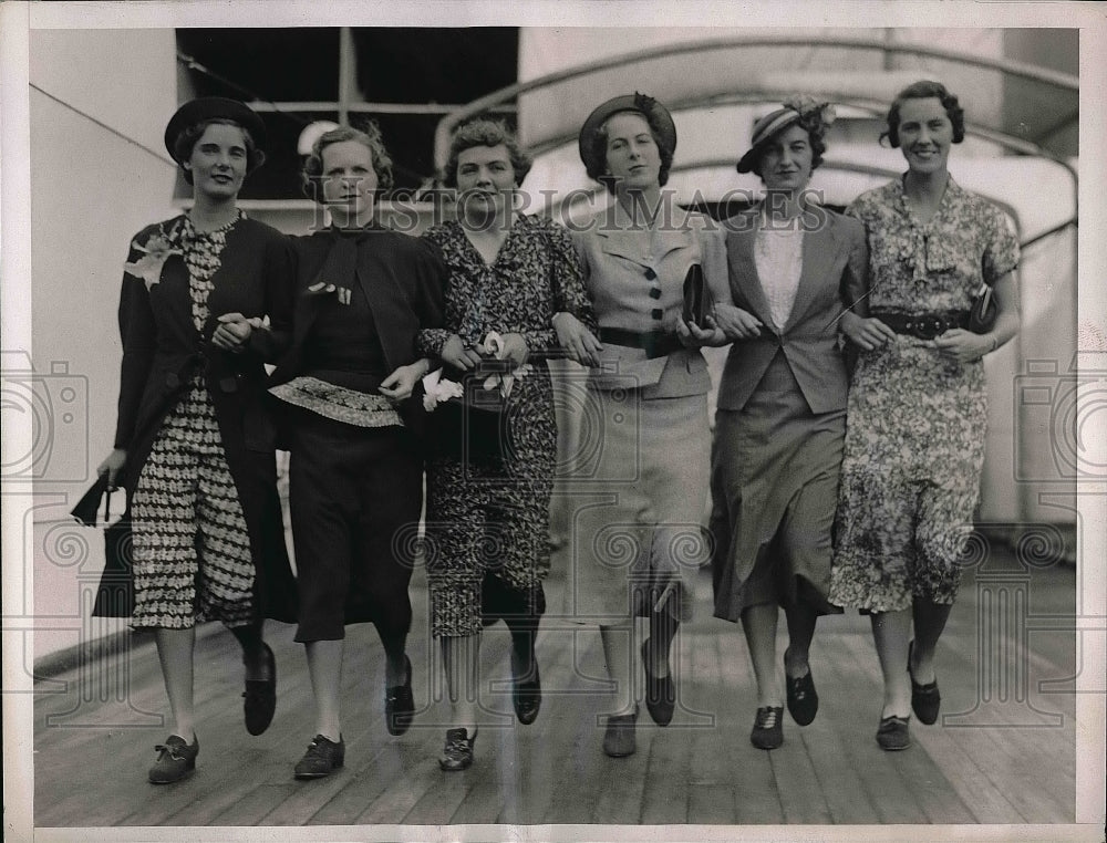 1937 Press Photo Miss K. Stammers, Miss F. James, Mis J Ingram, Miss M Lumb - Historic Images