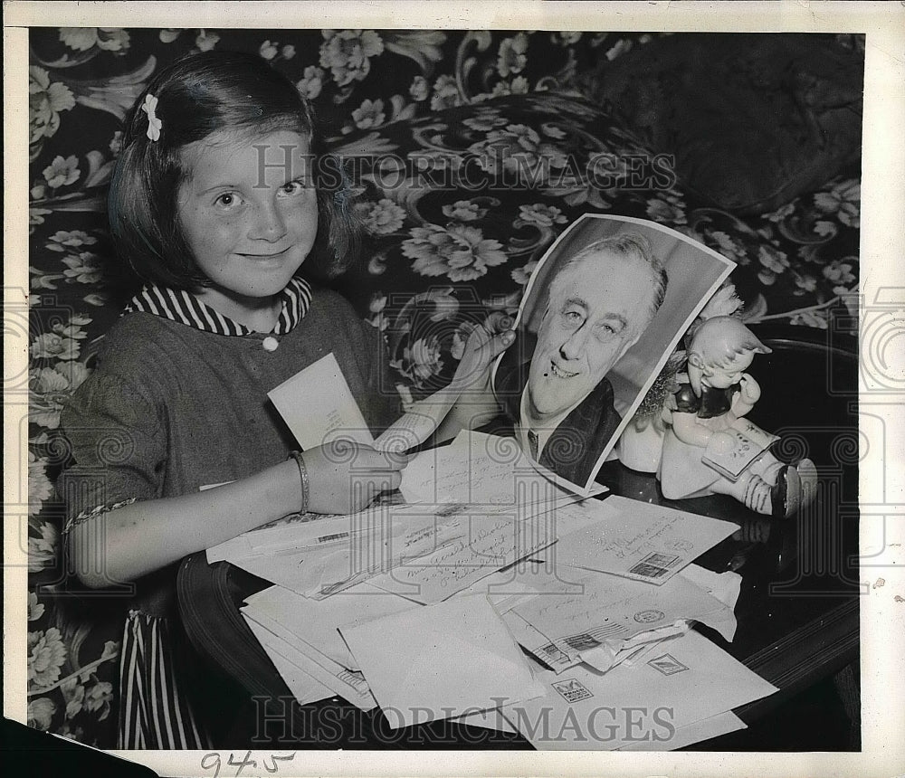 1942 Press Photo President Roosevelt Sends Letter To Geraldine Devlin - Historic Images
