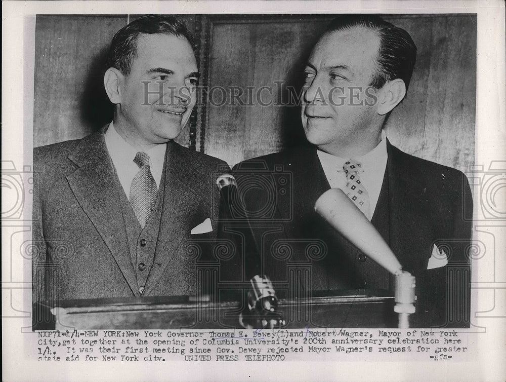 1954 New York Governor Thomas Dewey &amp; New York Mayor Robert Wagner - Historic Images