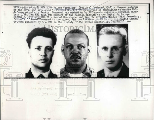 1962 Press Photo Navy Veteran Nelson Cornelius Being Arraigned for Treason - Historic Images