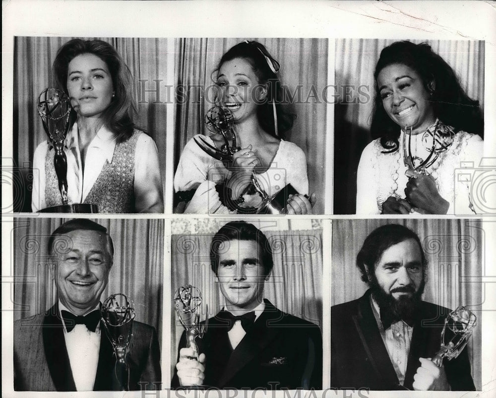 1970 Emmy Award recipients displaying their trophies  - Historic Images