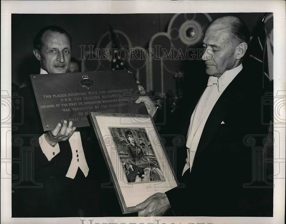 1950 Lewis Douglas W/ Princess Elizabeth Photo & Plaque  - Historic Images