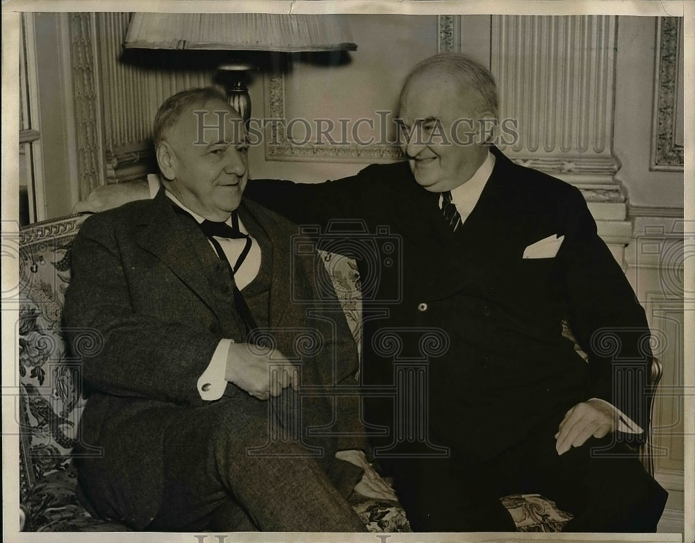 1939 Press Photo Josephus Daniels and George Gordon Battle At Plaza Hotel - Historic Images