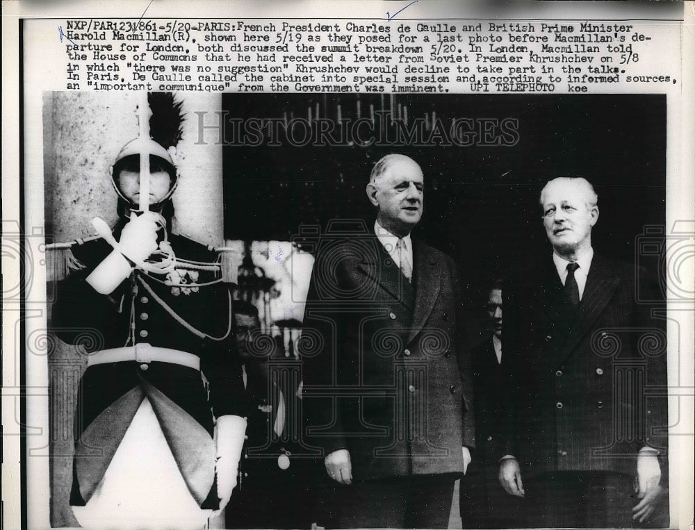 1960 Pres. Charles de Gaulle and Prime Minister Harold Macmillan - Historic Images