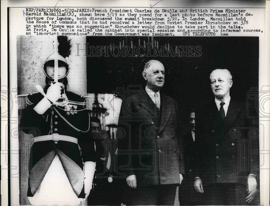 1960 Pres. Charles de Gaulle and Prime Minister Harold Macmillan - Historic Images
