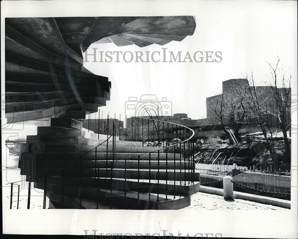 1969 Concrete Staircase at National Arts Center in Ottawa, Canada - Historic Images