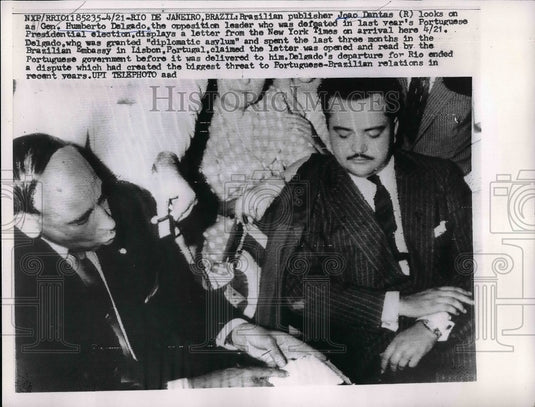 1959 Brazilian Publisher Joao Dantas & Gen Humberto Delgado - Historic Images