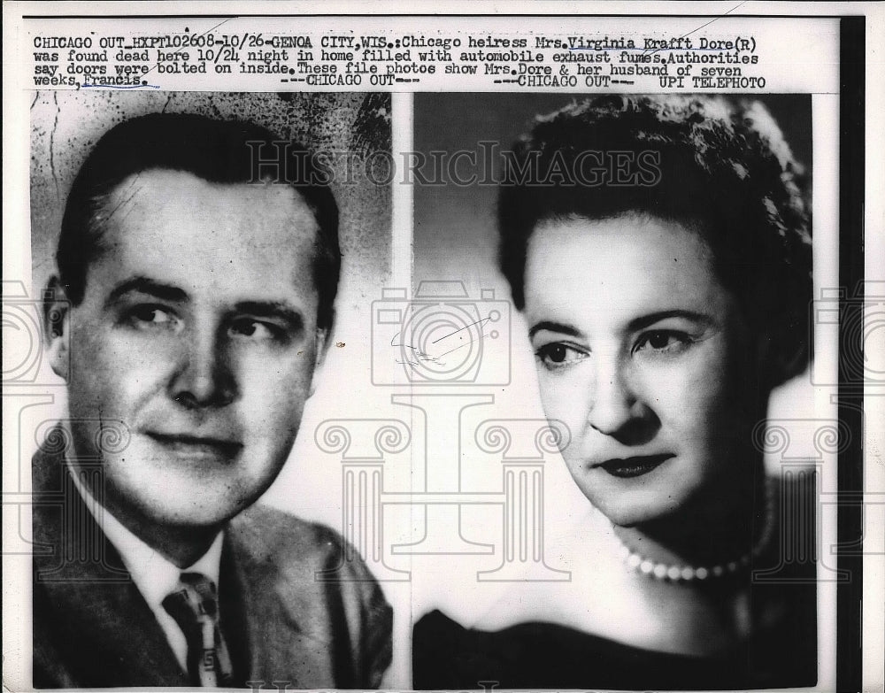 1959 Press Photo Chicago Heiress Virginia Krafft Dora Found Dead In Home - Historic Images