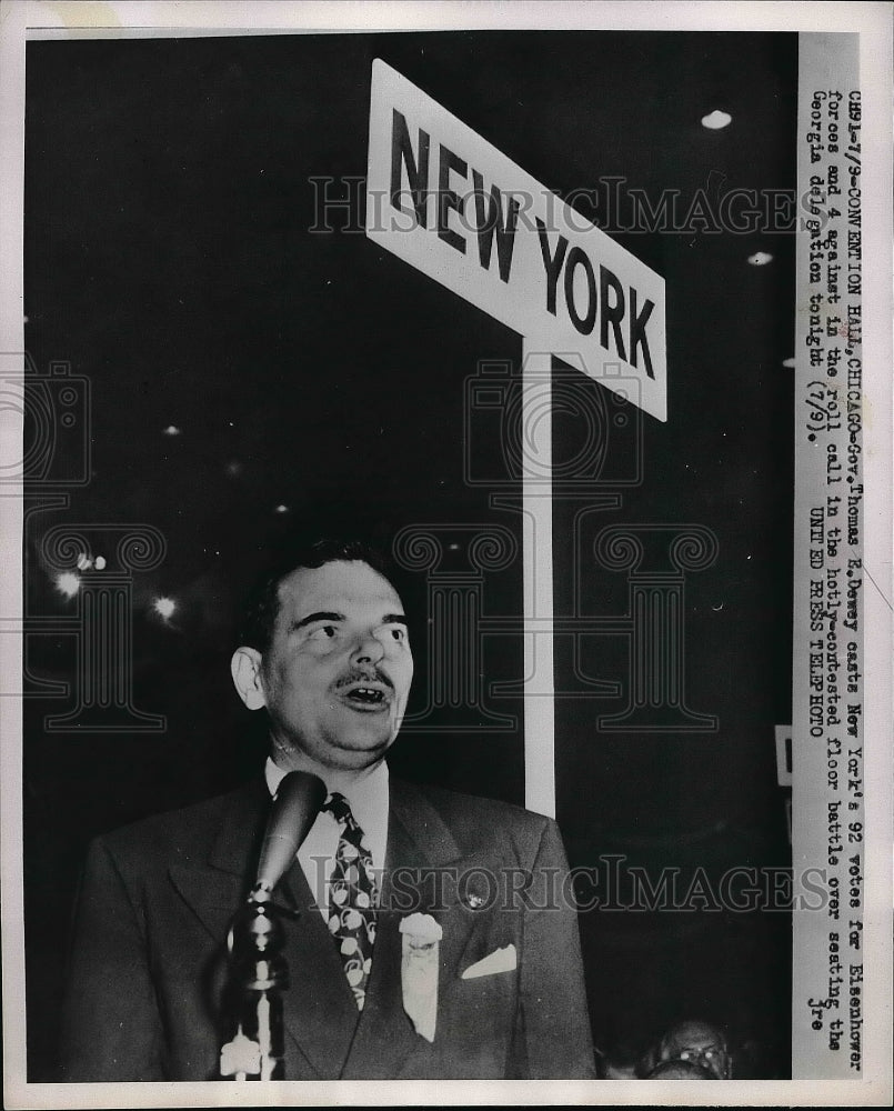 1952 Press Photo Governor of NY Thomas Dewey - nea53338 - Historic Images