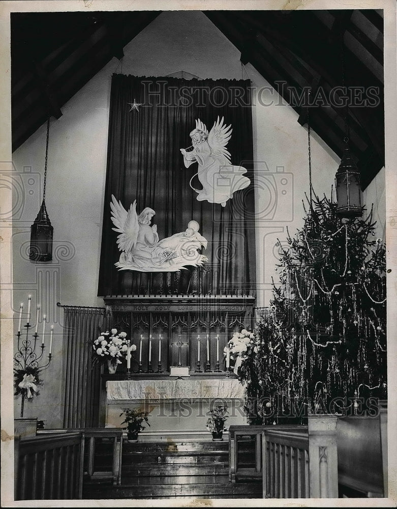 1955 Faith Lutheran Church at Christmas  - Historic Images