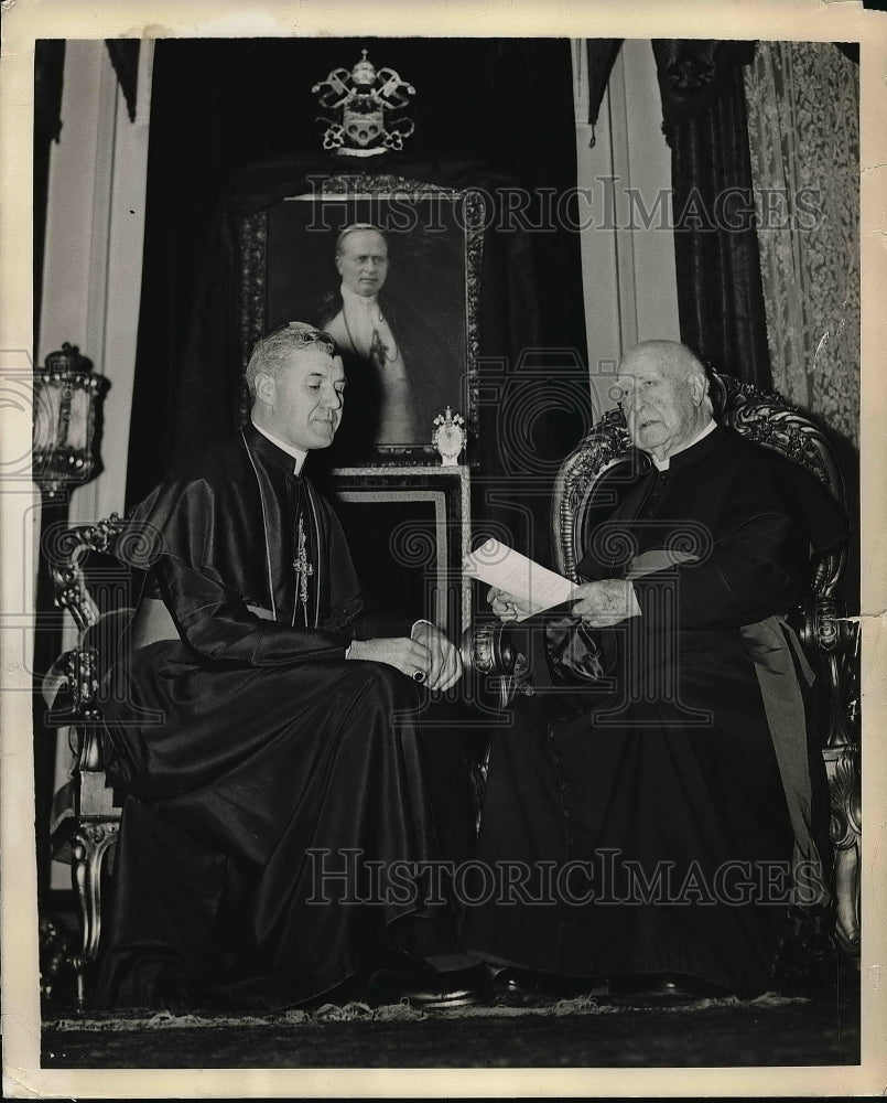 1939 Press Photo Bishop Stephen Donahue & Msgr Michael Lavelle - nea53389 - Historic Images