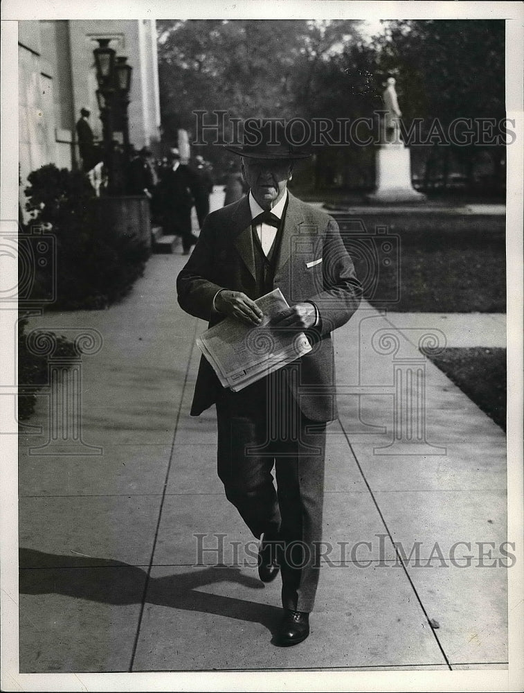 1929 Press Photo Former Navy Secretary Josephus Daniels Arrives At Supreme Court - Historic Images