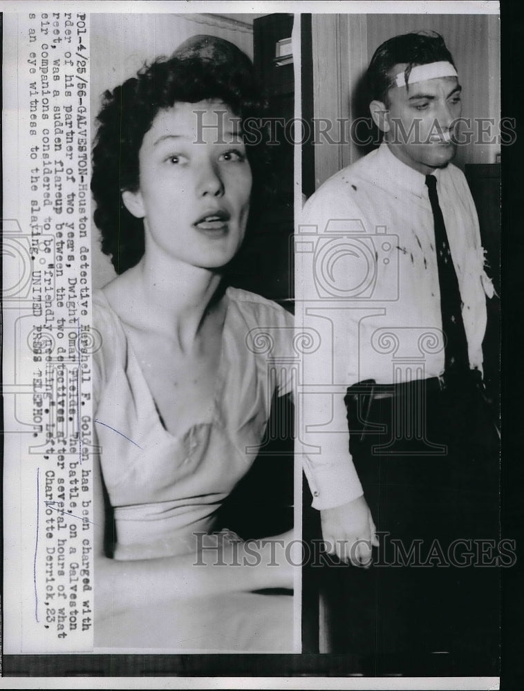 1956 Houston Det. Hershell Golden charged with murder of partner - Historic Images