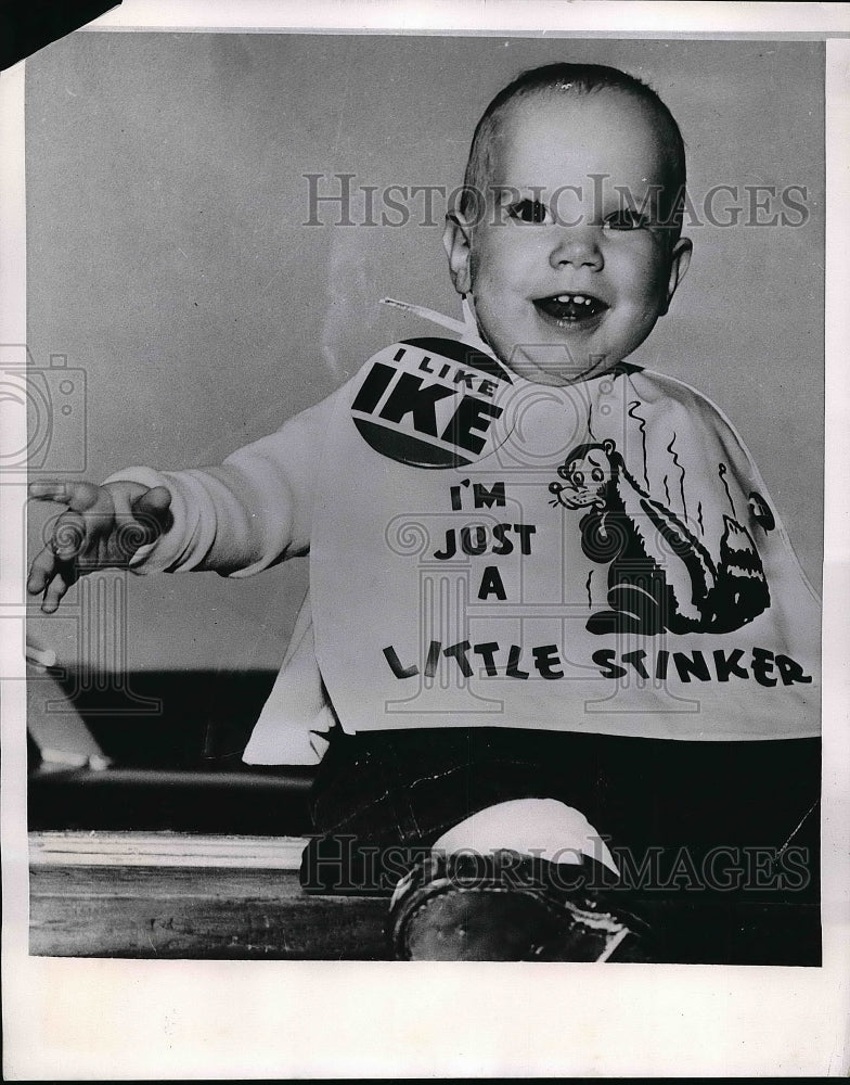 1952 Press Photo 1 Year Old Eisenhower Supporter Stephen Bressler - nea53650 - Historic Images