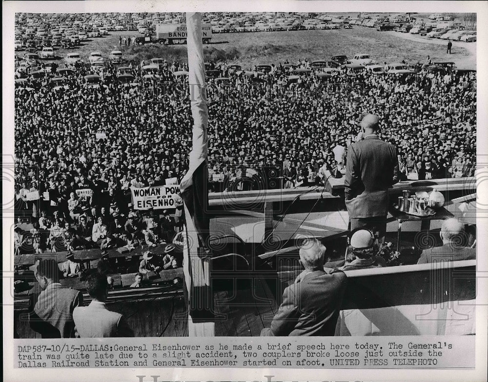1952 General Dwight Eisenhower Gives A Brief Speech In Dallas - Historic Images