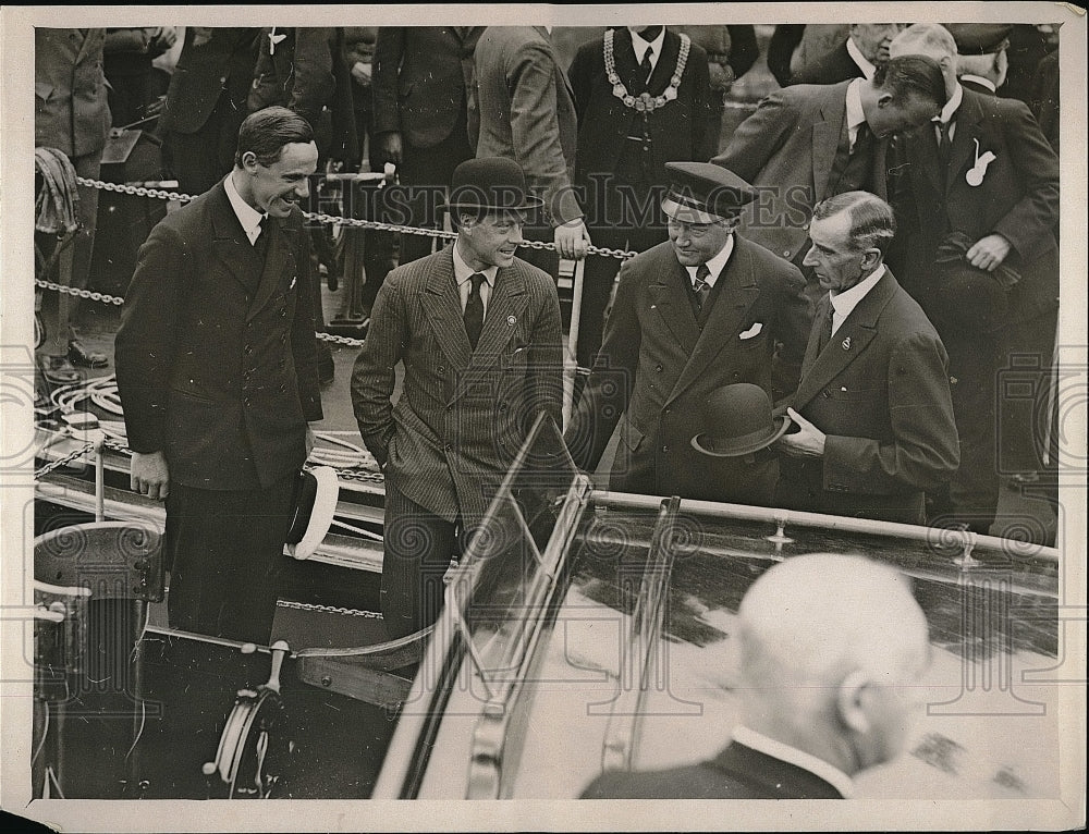 1930 H.R.H. The Prince Of Wales Inspecting Life Boats In Harbor - Historic Images