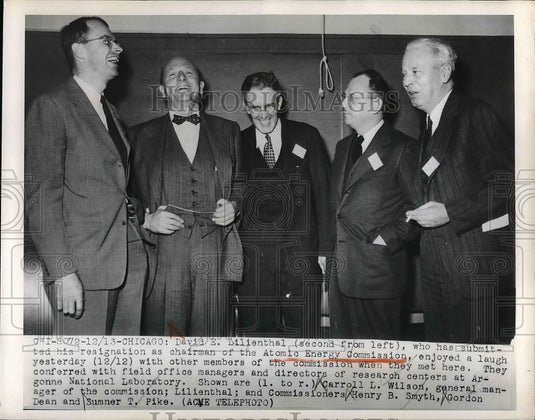 1949 Press Photo David E. Lilienthal Chairman Of Atomic Energy Commission - Historic Images