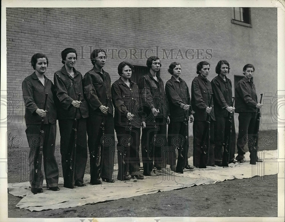 1934 Girls Varsity Rifle Team of Drexel Institute in Philadephia - Historic Images