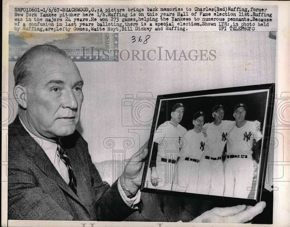 1967 Press Photo Charles Ruffing former New York Yankees pitcher - nea54693 - Historic Images