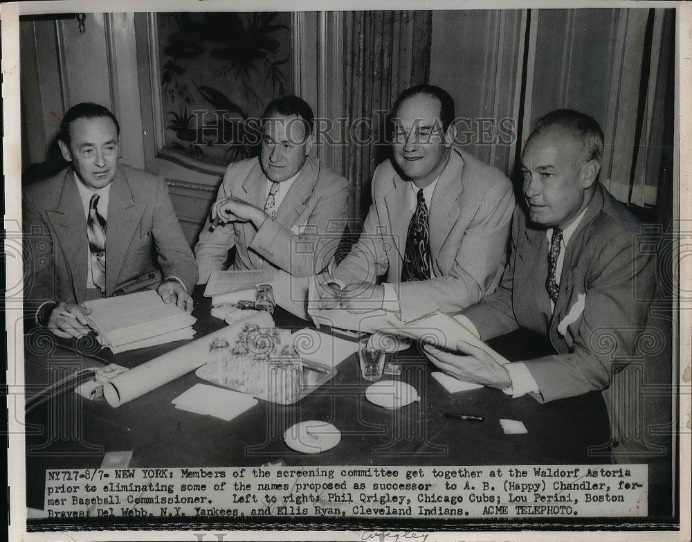 1951 Chicago Cubs Phil Quigley, Red Sox Lou Perini, Indians E Ryan - Historic Images