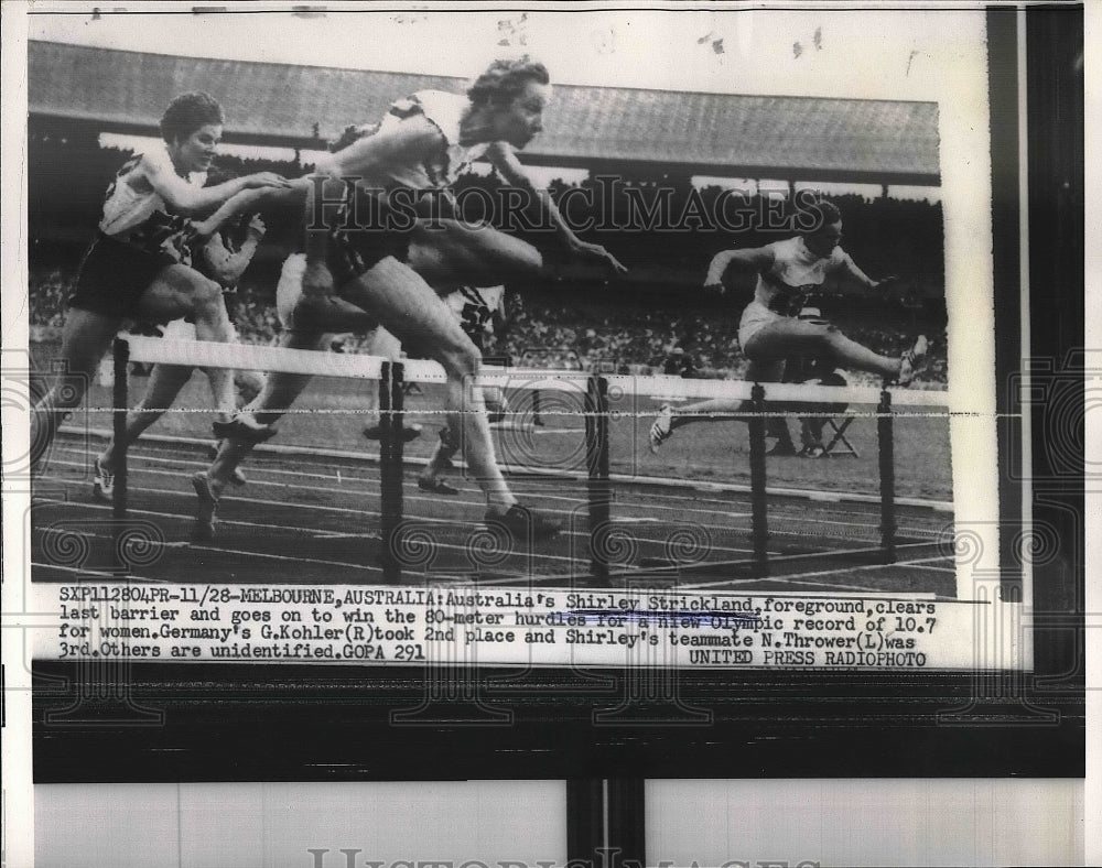 1936 Shirley Strickland running 80 m hurdles  - Historic Images