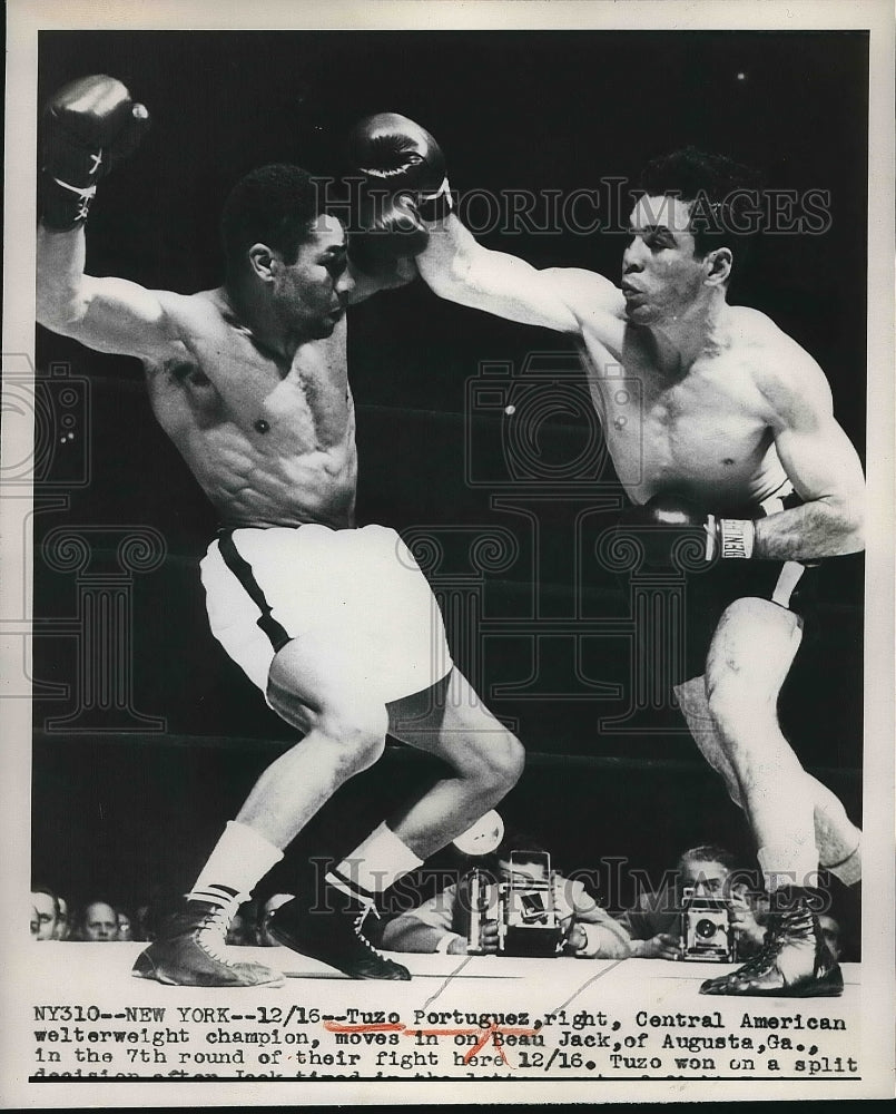 1949 Tuzo Portuguez Central American Welterweight Champion Beau Jack - Historic Images