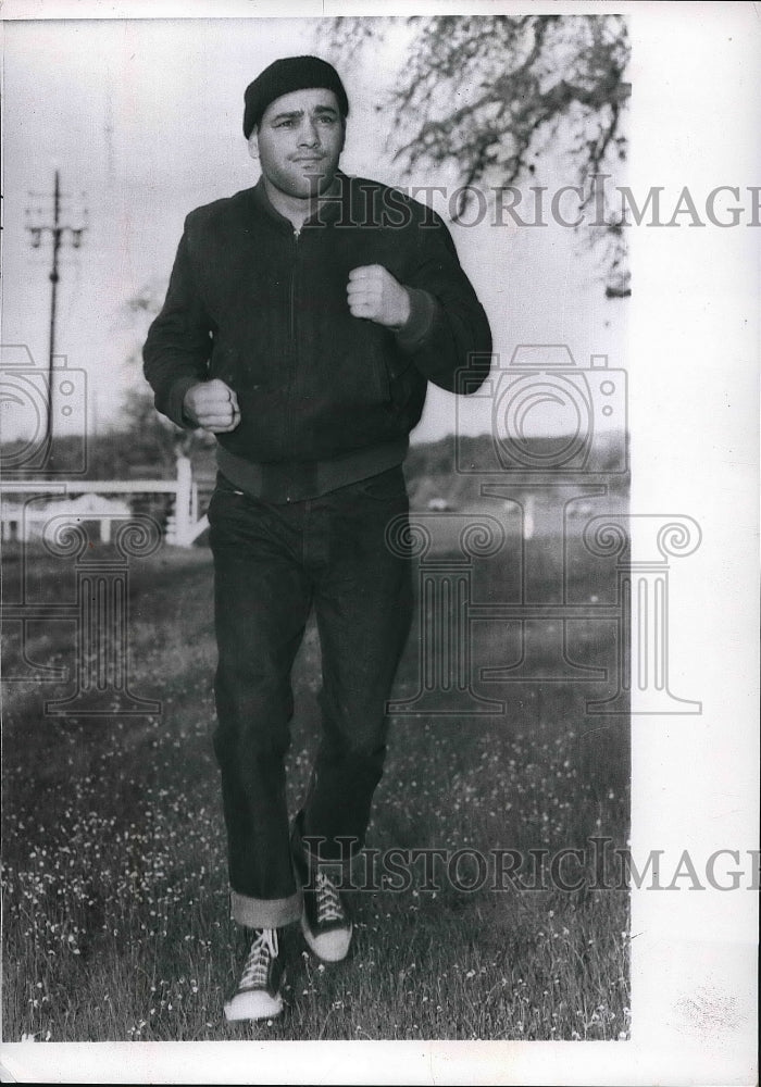 1955 Boxer Carl &quot;Bobo&quot; Olson in Training  - Historic Images