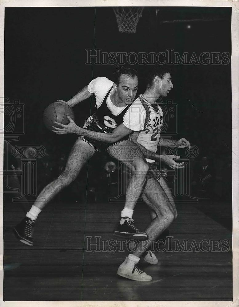 1948 Everett Finestone Of CCNY Throws Body Block On Summer - Historic Images