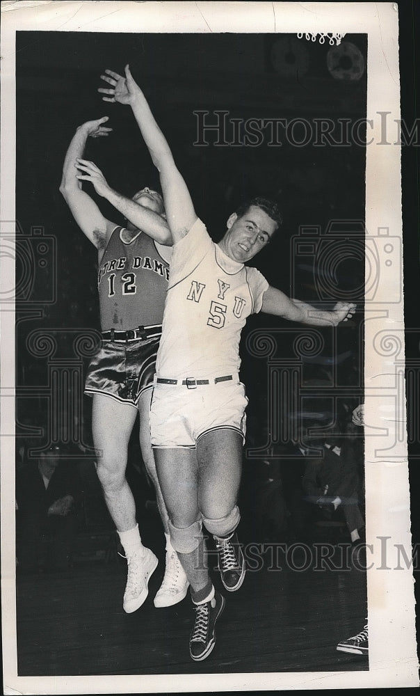 1949 College basketball players Jim O'Halloran and Jack Barray - Historic Images