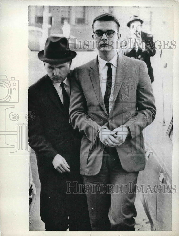 1962 George John Guessnar Escorted to Fed Building  - Historic Images