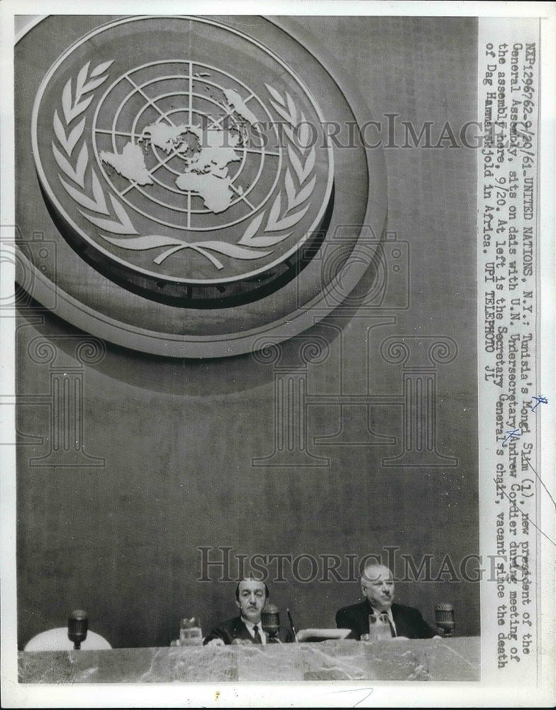 1961 United Nations representatives Mongi Slim and Andrew Cordier - Historic Images