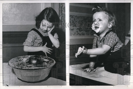 1956 Hungarian refugees Agnes and her brother Attila  - Historic Images