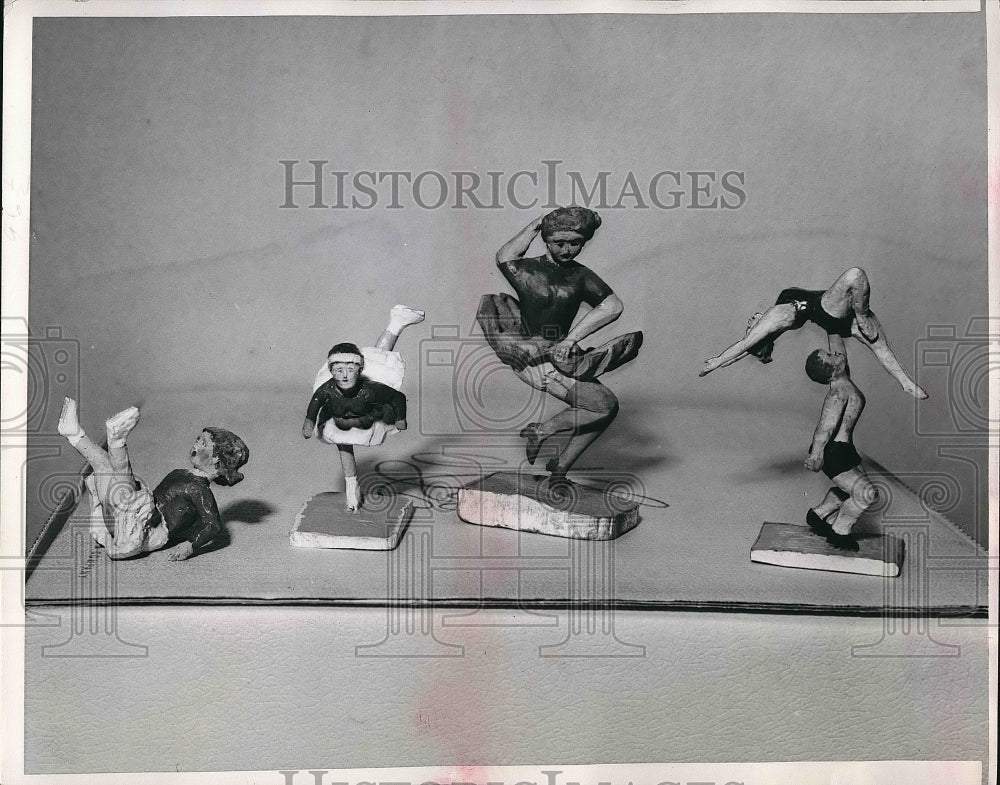 1951 Press Photo Steven D. Morse Figures made of Garage door - nea55660 - Historic Images